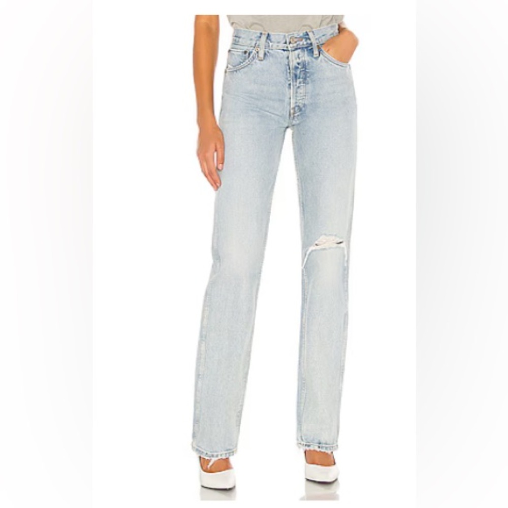 RE/DONE 90s High Rise Loose In Light Worn 7 Wash 26 Relaxed Fit Jeans